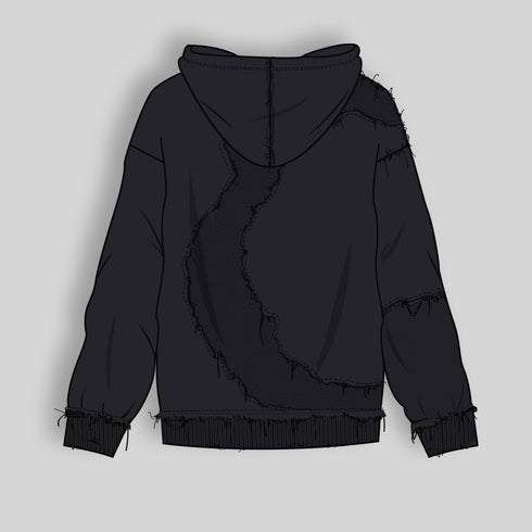 Black Stitched hoodie