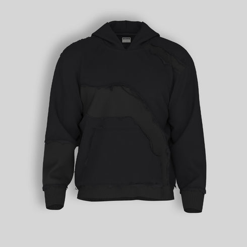 Black Stitched hoodie