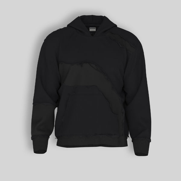 Black Stitched hoodie