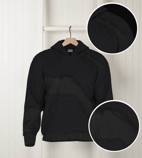 Black Stitched hoodie
