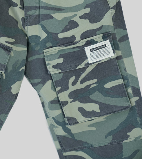 Ripped Camo Cargo Pants